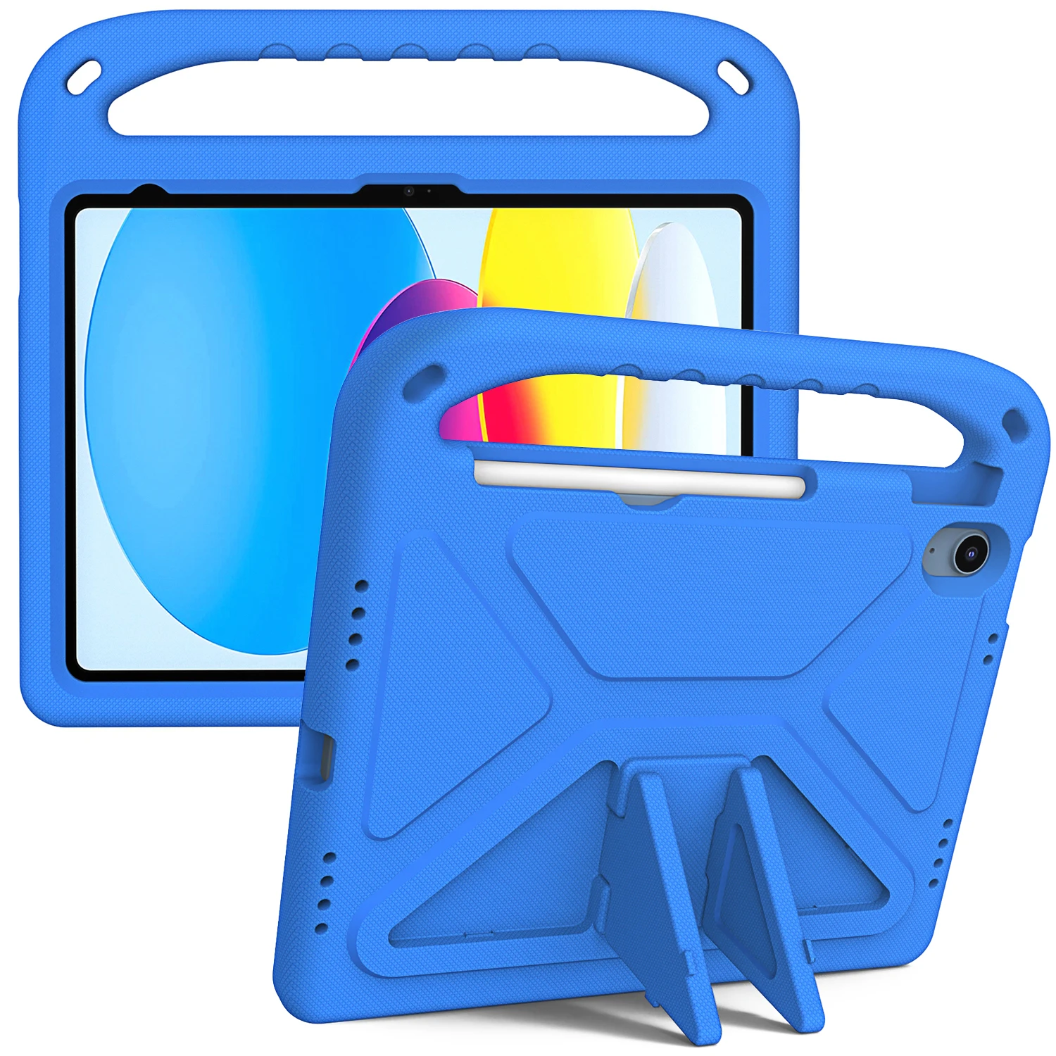 Children's Shockproof iPad Case with Handle, Built-in Stand, and Pen Slot