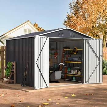 8x8 FT Garden Shed with Lockable Doors 1