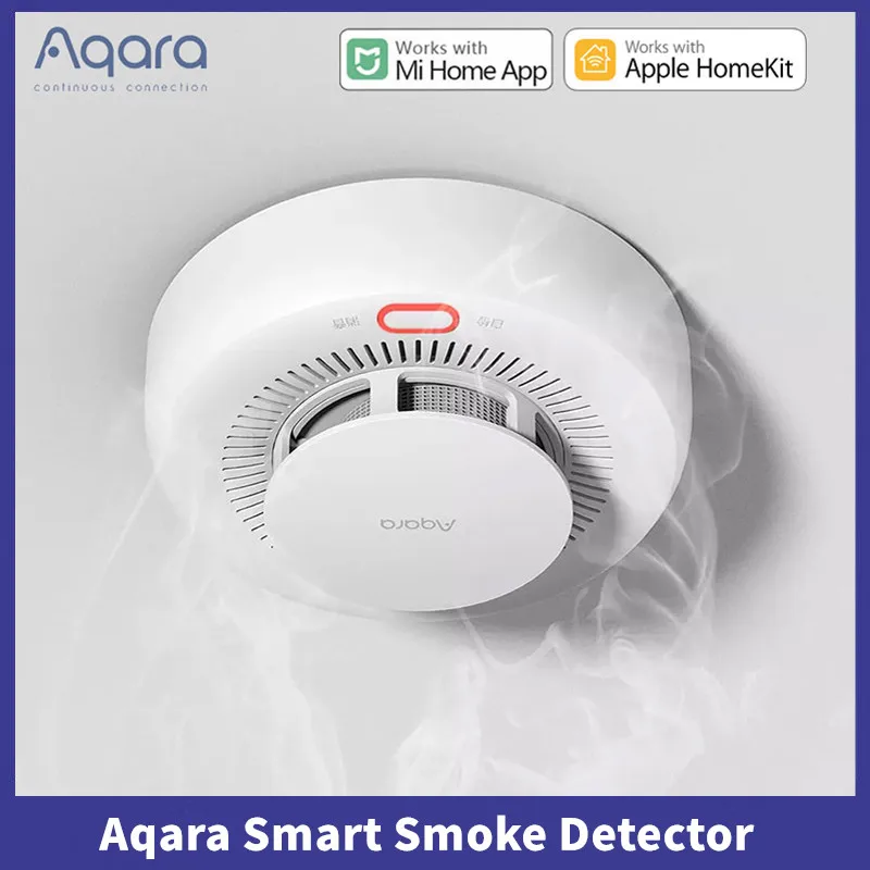 Tanie Nowy wykrywacz dymu Aqara Zigbee inteligentny Alarm pożarowy Monitor Alarm