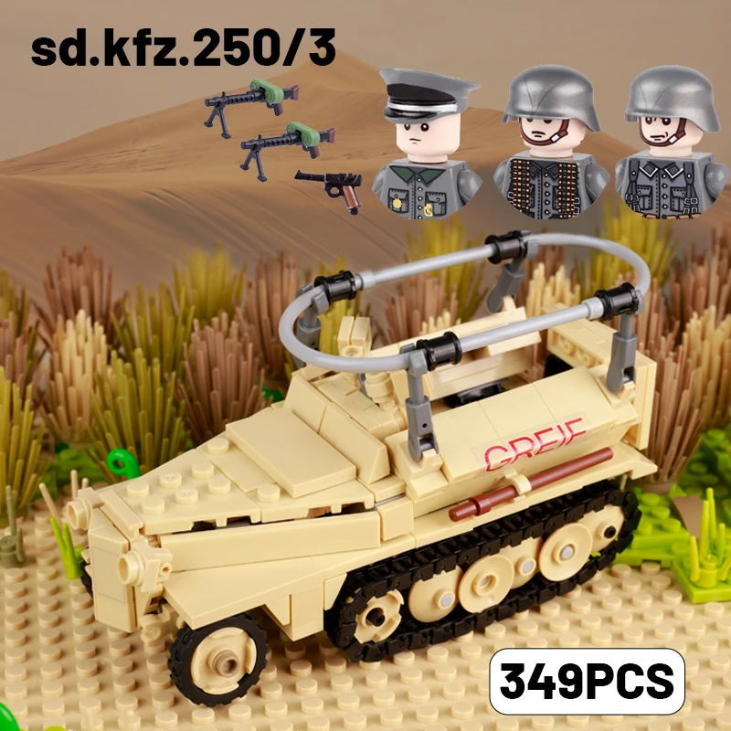 

Конструктор Военный бронированный автомобиль SD.KFZ 250, Вторая мировая война, немецкое оружие, мини-танк, модель, кирпичи, детали, игрушка, подарки