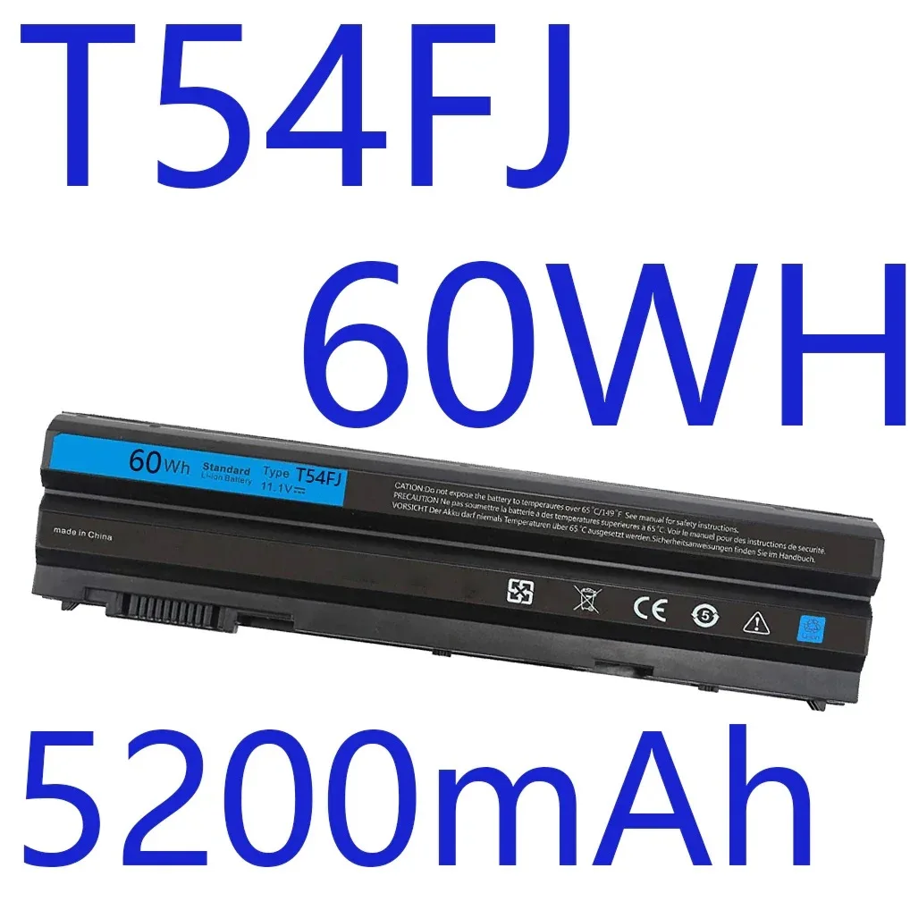Batteria Per Laptop 5200Mah T54Fj Per Dell 312-1163 E6420 E5420 E6430 8858X M5Y0X T54F3 Nhxvw Hcjwt Prrrf 11.1V 60Wh