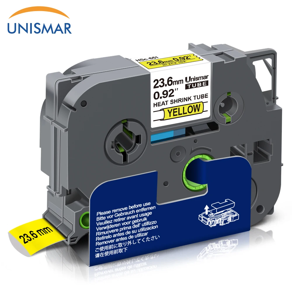 23.6mm HSe 651 HSe 651 Heat Shrink Tube Label Tape HSe651 Black on