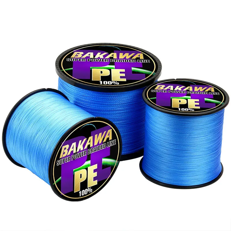 Fishing Line Fishing Tackle BAKAWA 4 Strands 300M 500M 1000M Braided Fishing Line Multifilament Multicolor Carp Fly Wire Japan Extreme PE Spinning X4 Yellow
