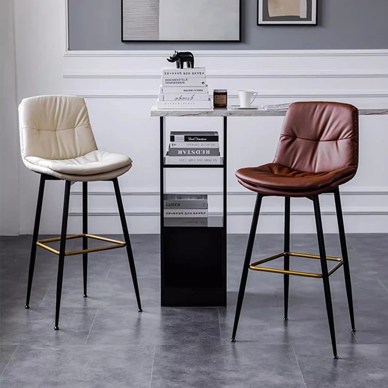 Reception Desk Metal Bar Chair Square Leg Round Waterproof High Table Bar Stool Barstool Kitchen Island Taburete Alto Furniture