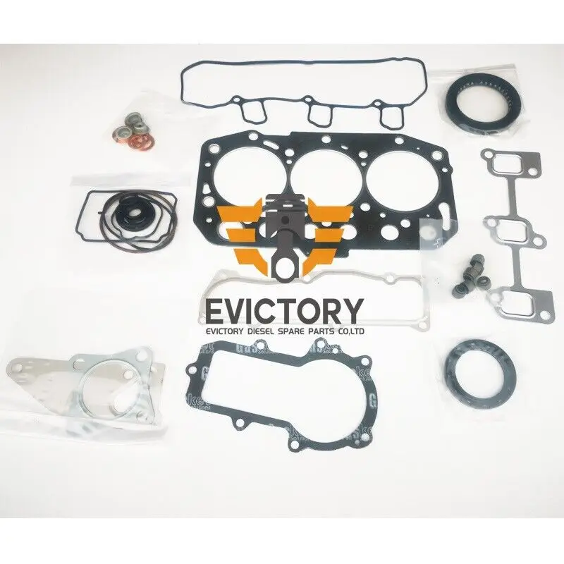 For YANMAR 3TNM72 valve guide piston ring cylinder gasket kit big small bearing