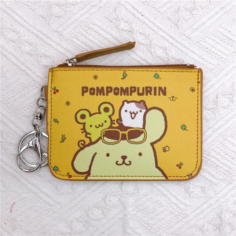 Sanrio Pu Wallet Cute Pompom Purin Children Toy Coin Purse Anime Sanrios Bag Women Kawaii Children Toys Bags Cartoon Girls Gift Plush Coin Purse