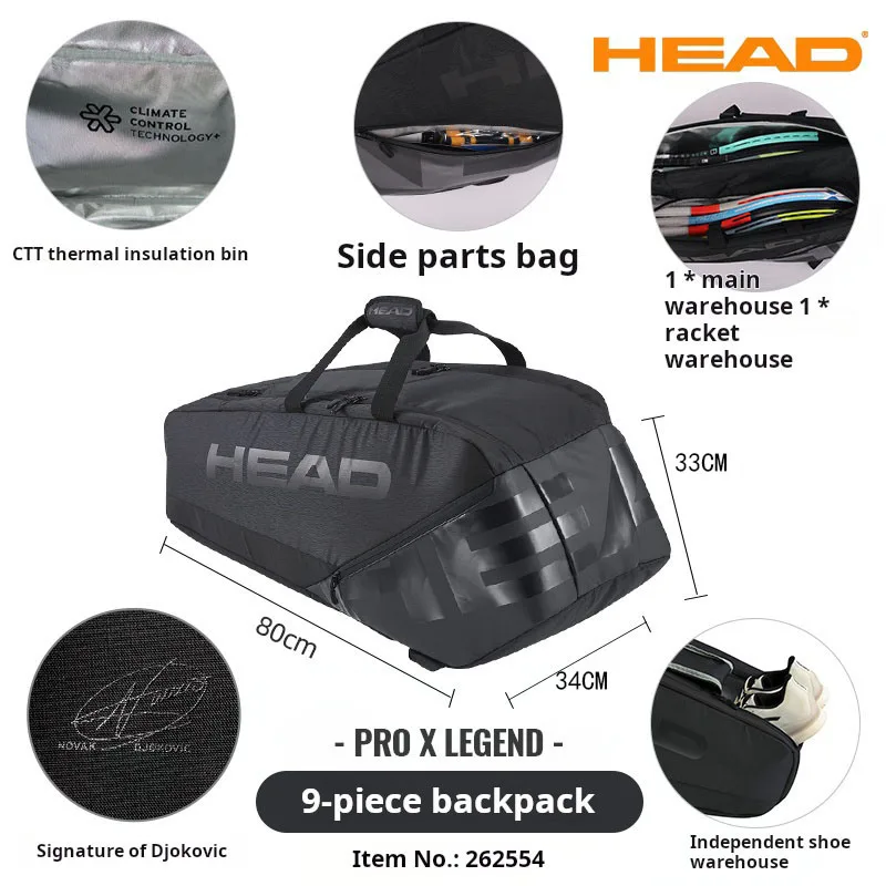 HEAD Tennis Bag PRO X LEGEND Limited Edition Signature Backpack Racket Bag Racquet Compartment 5