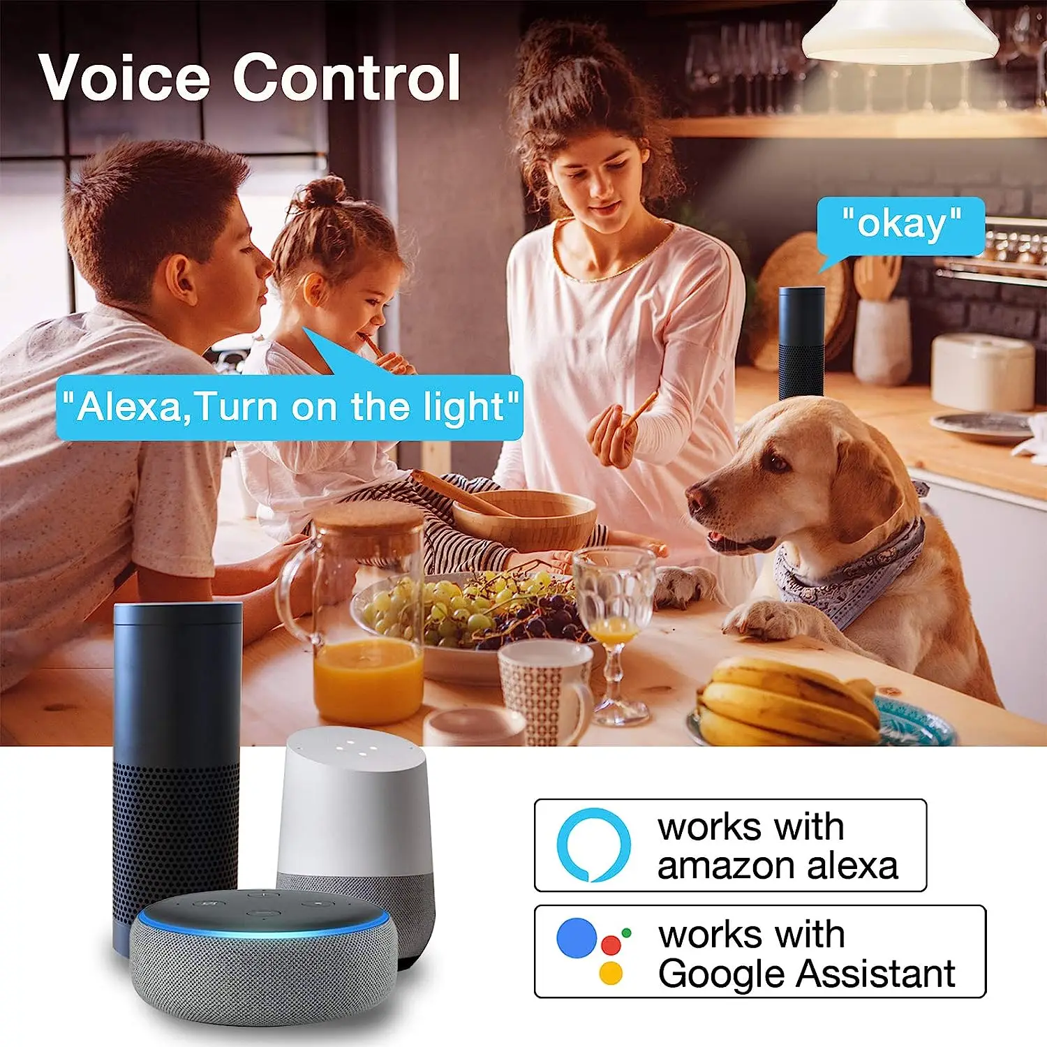 60W Replace A19/A60 Color LED Smart Bulb Light Connects to WiFi Control with Voice or App Activate with Motion Matter Compatible smart led light bulbs