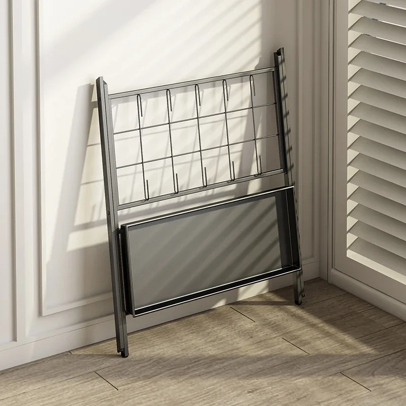 Iron Umbrella Storage Rack Rust-Proof Lobby Umbrella Stand Foldable Holder with Draining Tray for Entryway Hallway