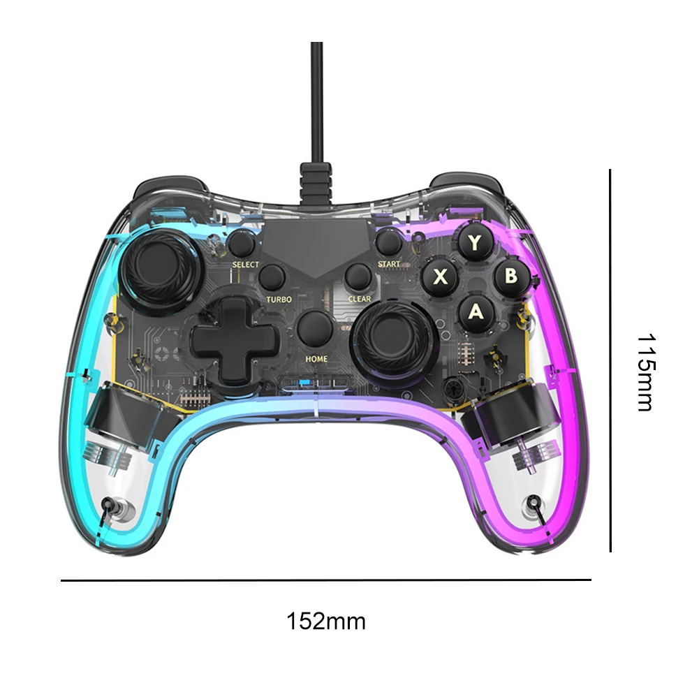 Switch Pro Controller Custom|nintendo Switch Wireless Rgb Controller -  800mah, Transparent, For Pc & Mobile