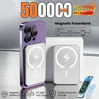 Xiaomi 500000 мАч Магнитный беспроводной внешний аккумулятор PD 20 Вт Быстрое зарядное устройство Портативный внешний аккумулятор для iPhone Samsung Huawei 2026