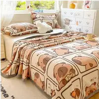 YanYangTian 2024 New Capybara Thin blanket sofa cover bedding Cute puppy print Autumn Winter warm comforter Home and decoration 1