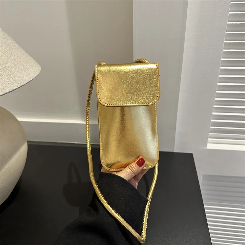 2024 Flap Crossbody Bags Women Mini PU Leather Shoulder Purses and Handbags for Girls Ladies Phone Simple Solid Designer Bag