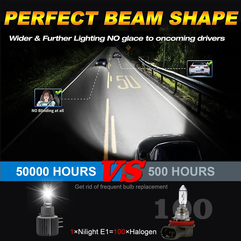 2개 H15 LED 헤드라이트 전구 CANBUS 6000K 화이트 300000LM 자동차 LED 하이빔 DRL 주행등 냉각 팬 포함 오류 없음 12V 24V