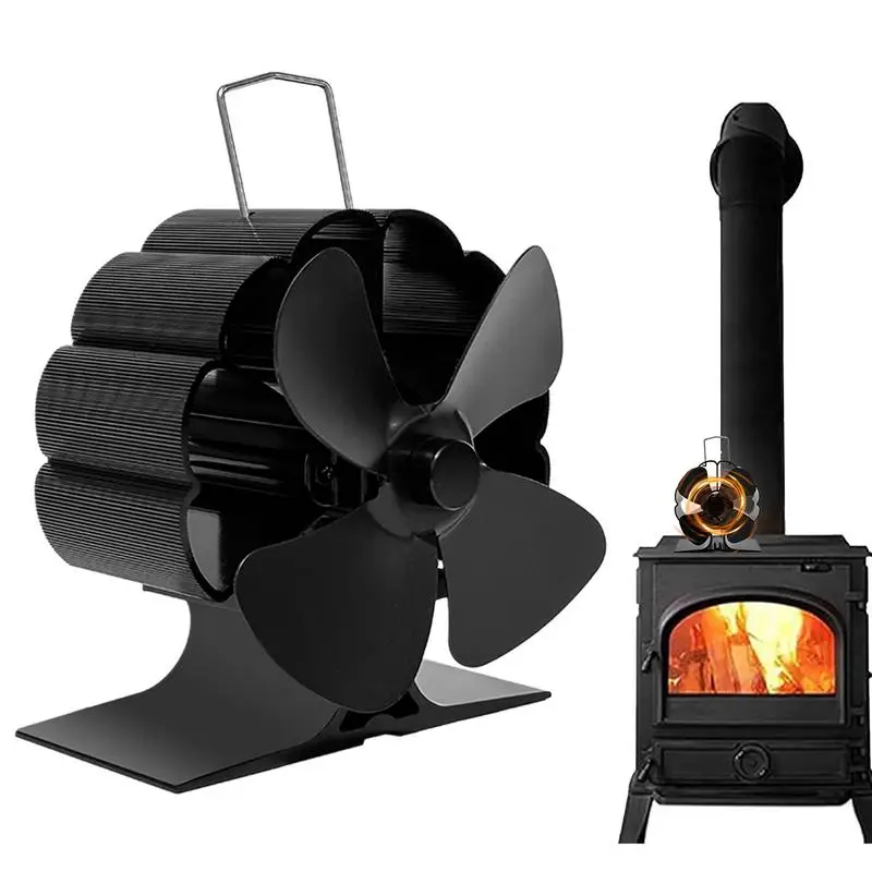 

Fireplace Fan Eco Silent Circulation Heat Powered Fan Quiet Operation Circulating Warm Air Wood Stove Fan For Pellet Burner