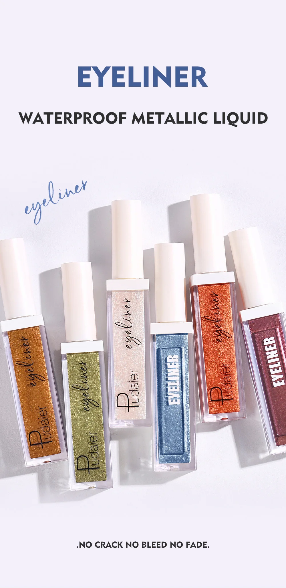 Eyeliner liquido glitter 12 colori perlato waterproof lunga durata_voghion.com