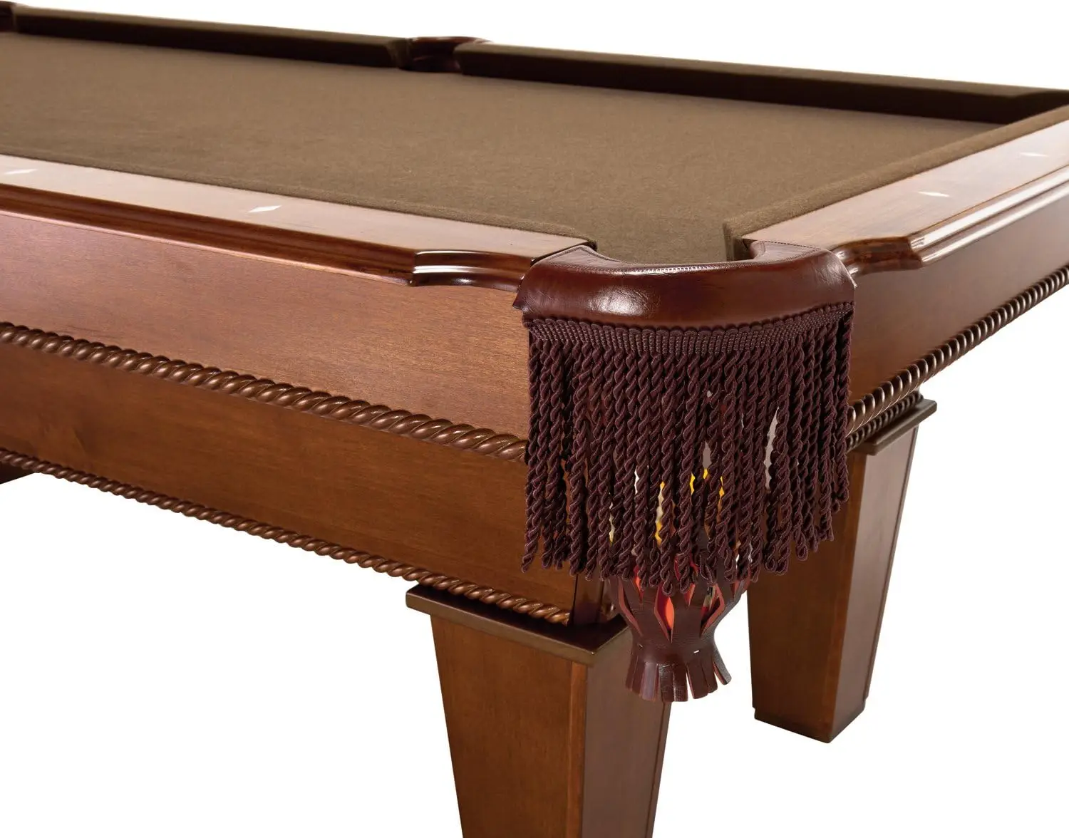 Pool Table with Classic Style Billiard Pockets & Contemporary Straight Legs, Oak Finish w/Bronze Colored Cloth Playing USA 2