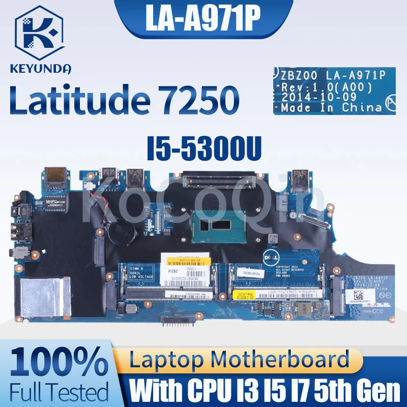 Placa-mãe do Portátil para Dell Latitude La-a971p La-a972p Dell Latitude E7250 7250 0tphc4 0g9cnk 08389n i3 i5 i7 5ª Geração Cpu