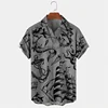 Men's Vintage Mermaid Print Shirts Boat Anchor Print Button Shirts Summer Ocean Element Shirts Men's Hawaiian Leisure Shirts 3