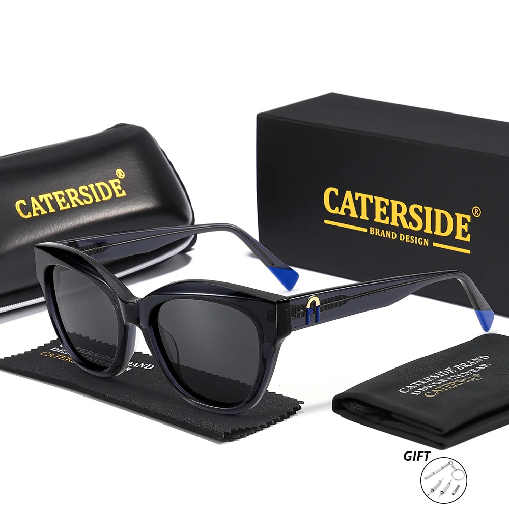 CATERSIDE Optische Sonnenbrille für Herren, hochwertige Korrektionsbrille mit Acetatrahmen, individuell gestaltete Damenbrille mit quadratischen Gläsern, UV400 – Detail 6