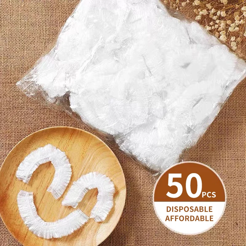 1000/500/100/50 قبعة استحمام للاستعمال مرة واحدة - قبعة دش مقاومة للماء - قبعة استحمام بلاستيكية - قبعات شعر للرجال والنساء - جودة عالية