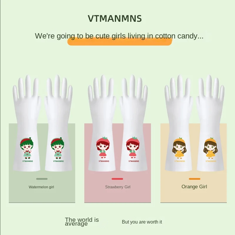 Premium Food Grade Nitrile Gloves for Adults and Kids - Cartoon Design for Kitchen and Household Cleaning 2