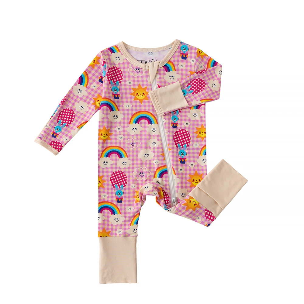All-Season Baby Romper Bamboo Fibre Fabric Zip Fastening Newborn Clothing 0-24 Months 2