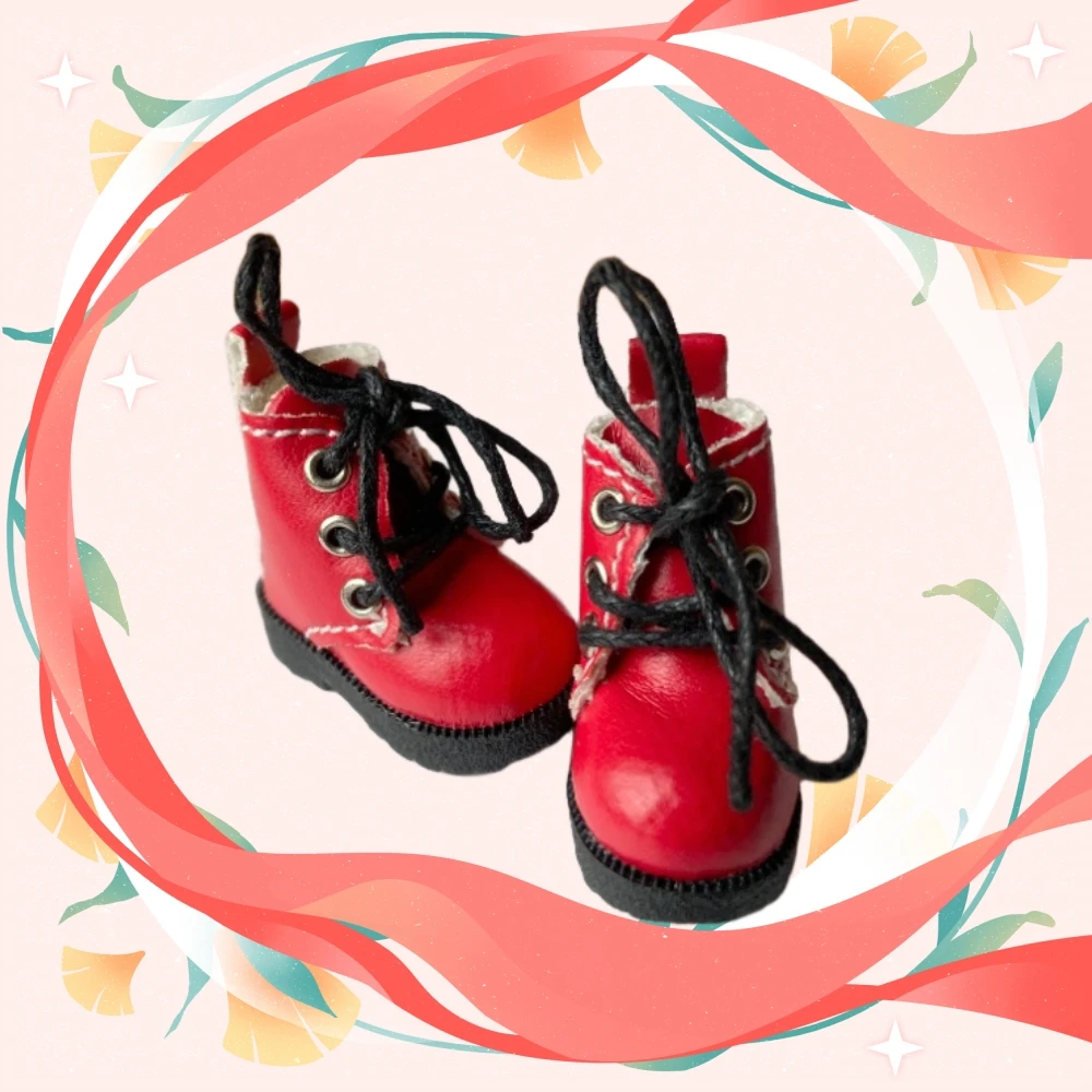 Tilda 3.2cm Doll Boots for Blythe Azone Doll Toy 1/8 Mini Lovely Leather Dots Gym Shoes for BJD Dolls Boot Shoes Accessories doll shoes doll accessories