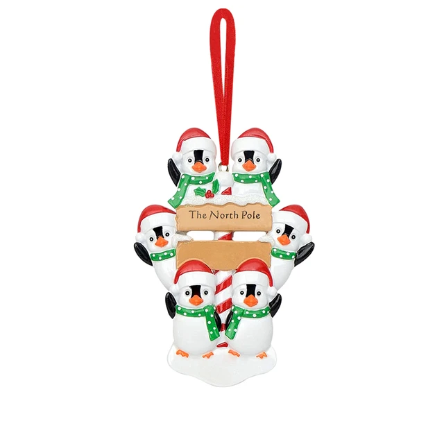 パーソナライズされた家族の樹脂のペンダント,2023,クリスマスの装飾,ペンギン,木,飾り AliExpress Mobile
