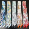 2024 New Luxury Polyester Silk Scarf Underwater World Print Women's All Seasons Decorative Thin Scarf Scarf Headband 90*5cm 1