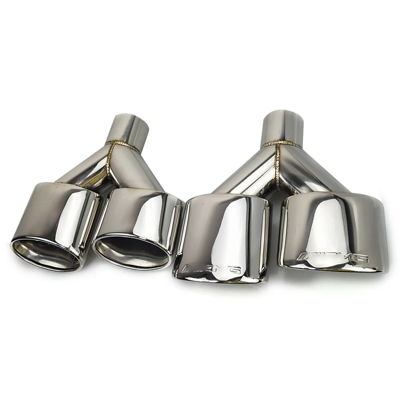 1pcs inlet60 stainless steel Y type exhaust tip for benz W204Cclass