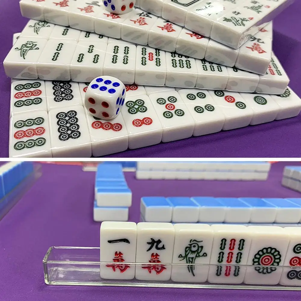 144Pcs/Set Wear-resistant Mini Mahjong 3 Sizes Table Game Portable Recreational Mini Size Mahjong