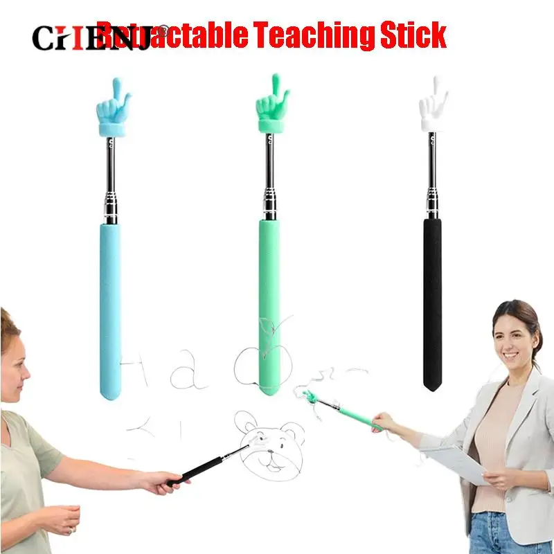 

Retractable Teacher Pointer Finger Design Stainless Steel Telescopic Teacher School Teaching Pointer Stick Supplie for Classroom