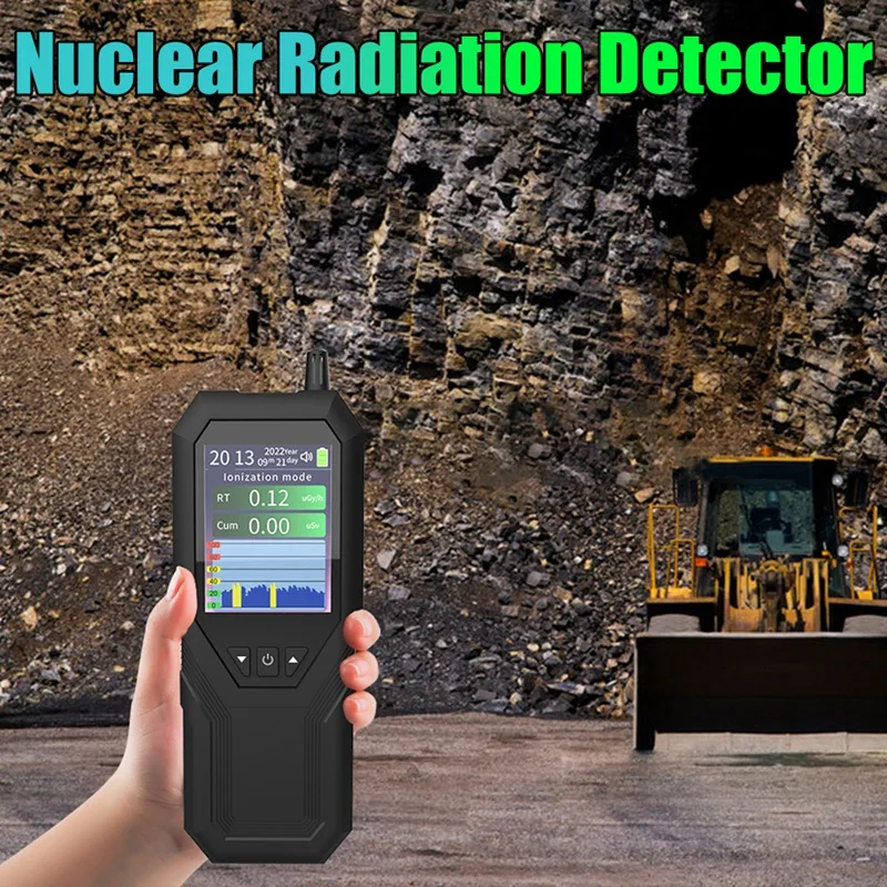 Geiger Counter Nuclear Radiation Detector Monitor Dosimeter Black,Lonization Ray Radioactive Tester usvh ugyh mrh cpm Switchable