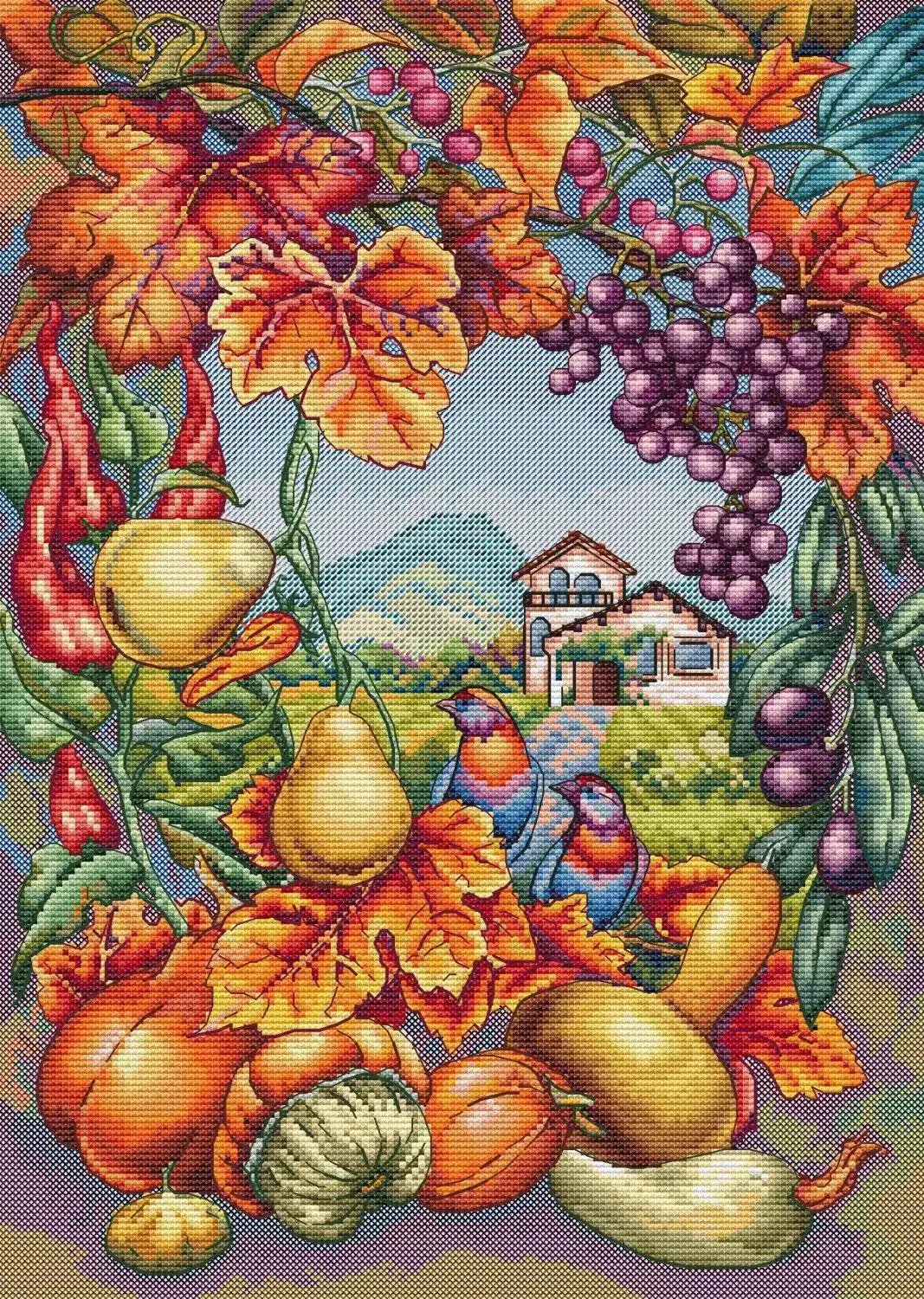 Harvest-Kit punto croce fai-da-te, Kit artigianali a punto croce, decorazioni per pittura per il divertimento domestico, 37-48