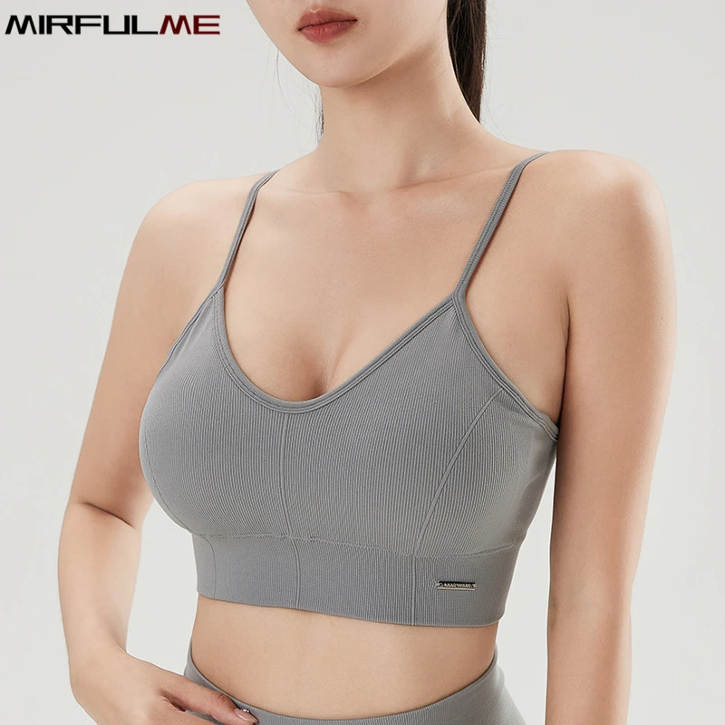 

Women Seamless Sports Yoga Bras Adjustable Straps Workout Underwear Padded Running Tank Tops Elastic Gym Fitness Vest Sportwear