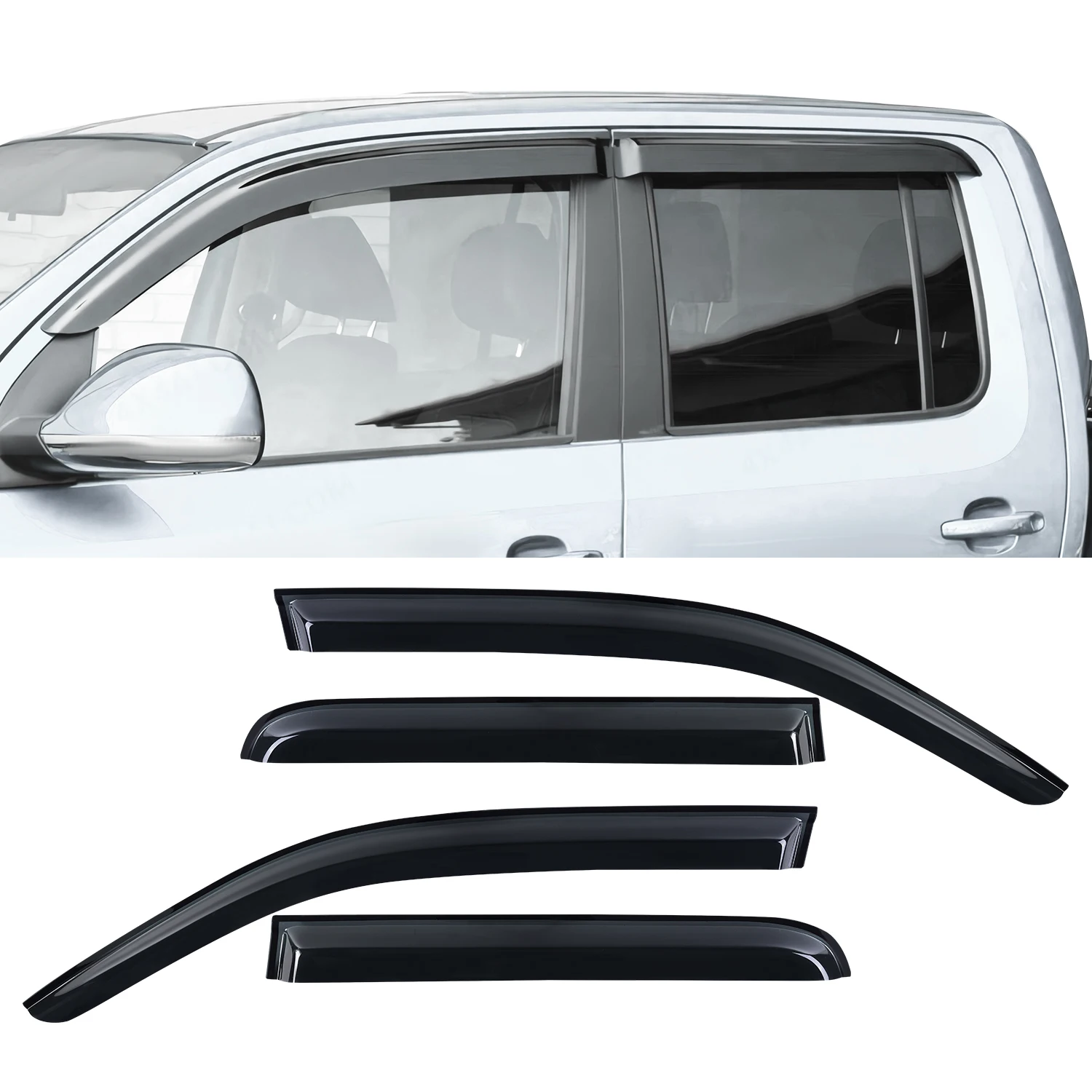 Window Visor Weathershield Wind Rain Deflectors For Volkswagen Amarok Vw Amarok V6 4X4 Car Stying 4PCS Black