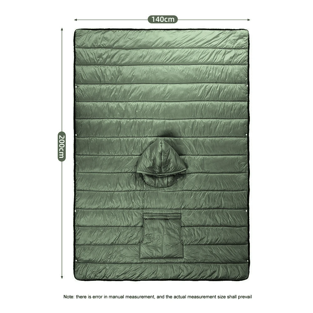 Wearable Hooded Blanket Rain Poncho for Travel Car