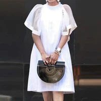 ZANZEA Women Vintage Vestidos Solid Mesh Patchwork Sundress Casual Summer Mini Dress Party Ruffle Short Sleeve Loose Dresses - Image 2