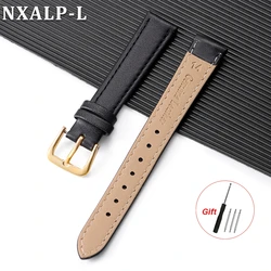 Sleek Universal Leather Wristband - Ultra - Thin PU Strap - 18mm (Black - glod buckle)