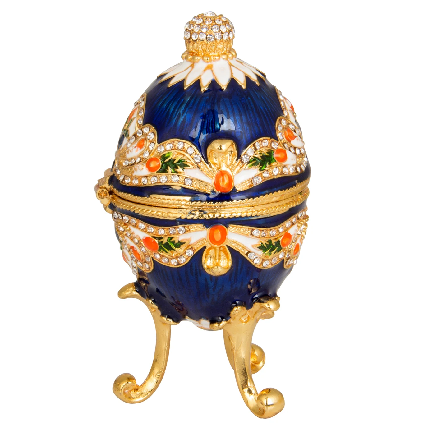 QIFU Metal Hand Painting Faberge Egg for Home Decor Gift