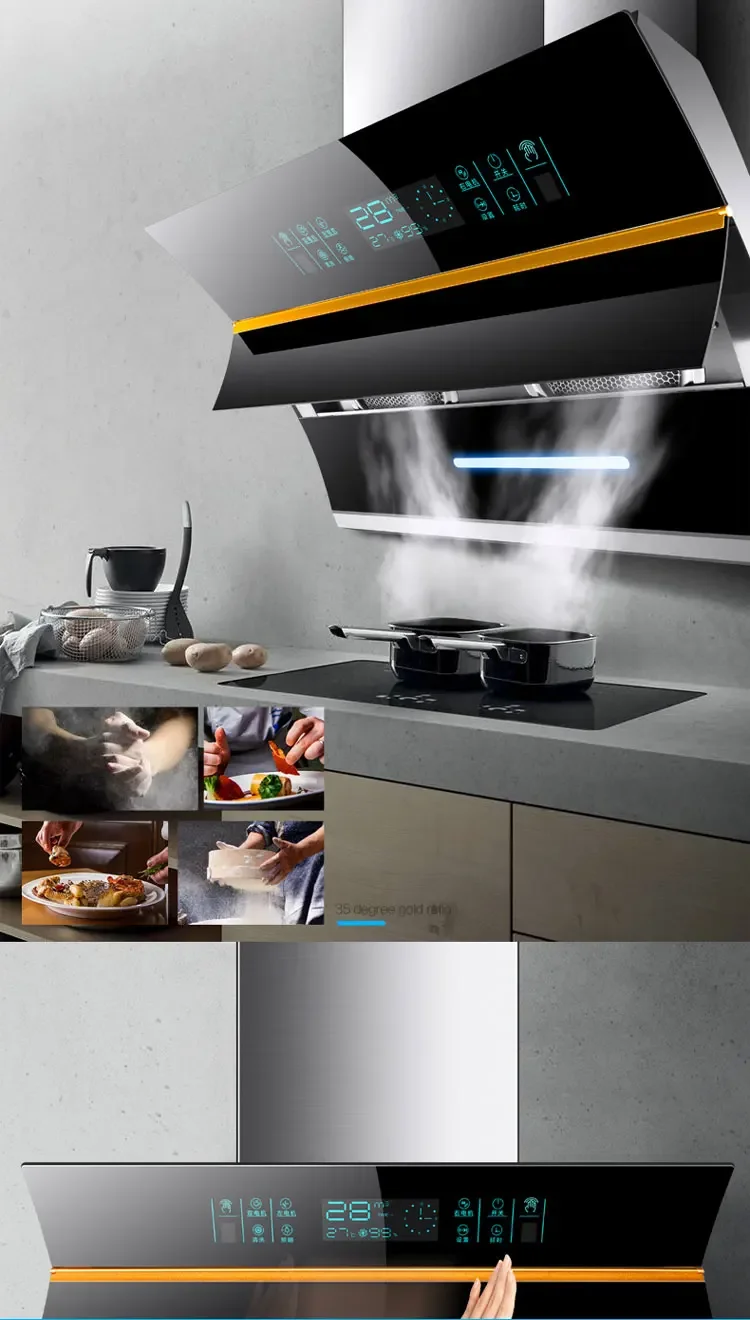 Smoke Grease Extractors Cooker Hoods Industrial Stainless Range Hood 900 * 420 * 520mm 6