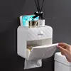 A3PA Bathroom Multifunctional Toilet Paper Holder Perforation-Free Self-Adhesive Box 4