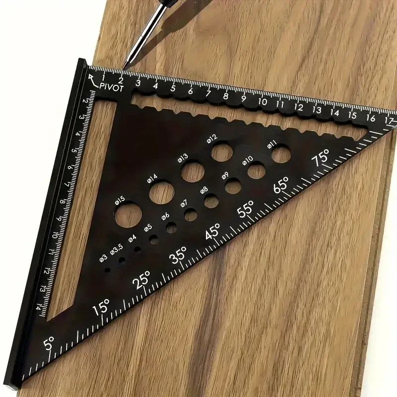 Triangle Ruler 1pc 7inch Aluminum Angle Protractor Speed Metric Square Measuring Ruler for Building Framing Tools Gauges