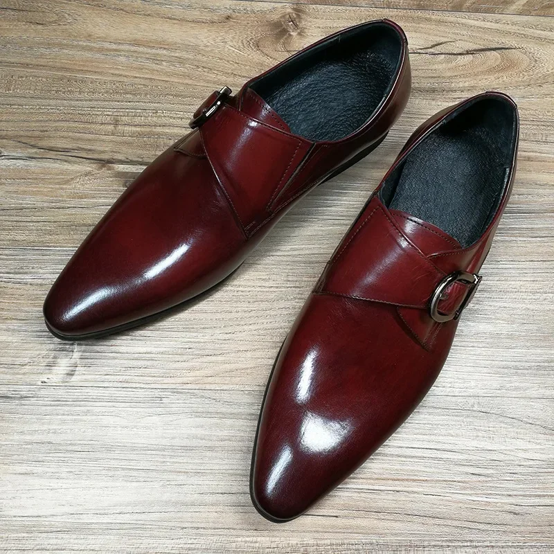 Whoholl Man Business Formal Social Shoe Male England Casual Loafers Black Cheap Autumn Men's Leather Dress Shoes Zapatos 48