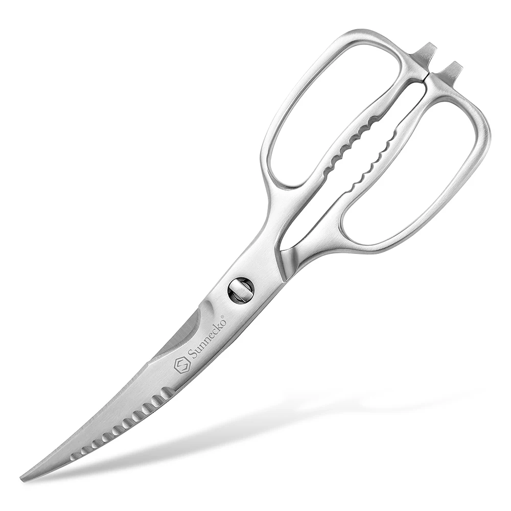 Sunnecko Professional Stainless Steel Kitchen Scissors Dishwasher Safe  Heavy Duty Curved Blades Kitchen Shears Cutting Tools - AliExpress