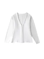 Women's Front Hook Fitted Knit Cardigan Sweater, V Neck, Long Sleeves, Side Split Hem, Female Outerwear, Chic Tops, Fashion - Image 2