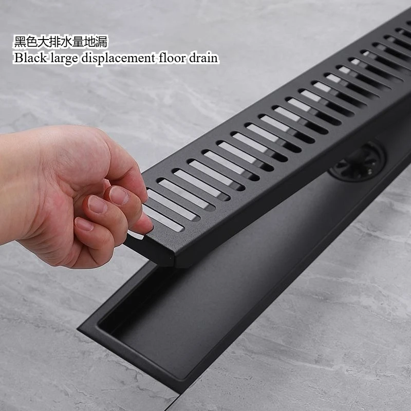 ท่อระบายน้ําพื้นห้องอาบน้ําฝักบัว, ท่อระบายน้ําชั้นแถบยาวในครัวเรือนและโรงแรม, ท่อระบายน้ําชั้นสแตนเลสสีดํา 304 1