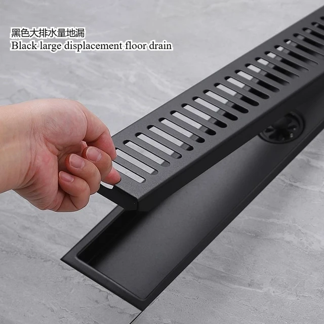 ท่อระบายน้ําพื้นห้องอาบน้ําฝักบัว, ท่อระบายน้ําชั้นแถบยาวในครัวเรือนและโรงแรม, ท่อระบายน้ําชั้นสแตนเลสสีดํา 304 1