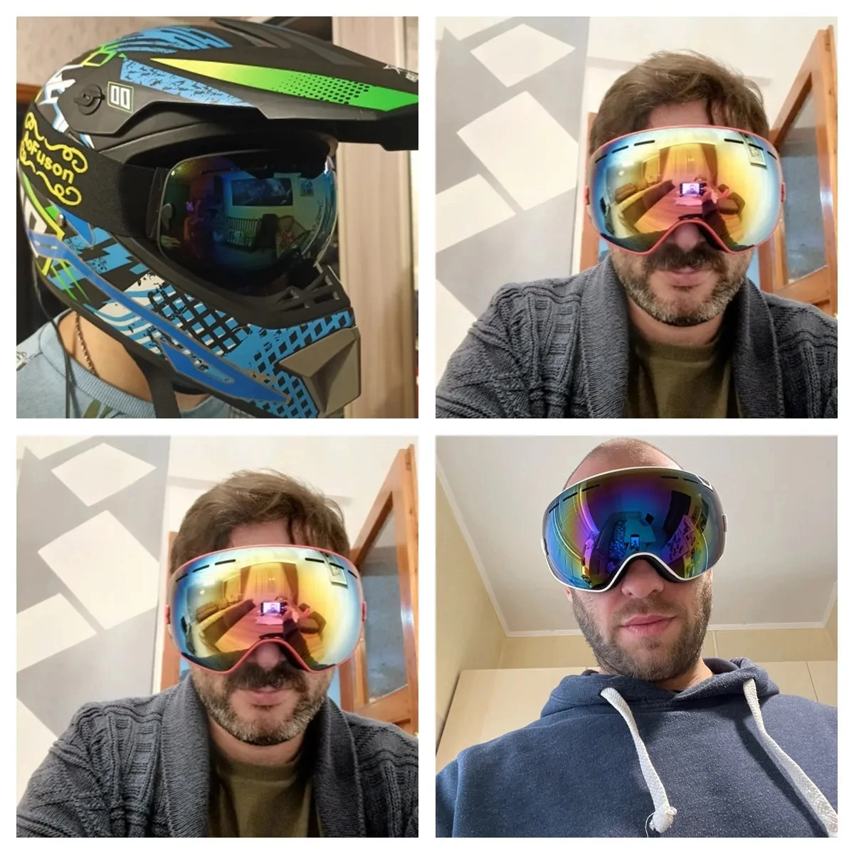 Ski Snowboard Goggles Single Layer Anti-fog UV400 Big Spherical Glasses Men Women Skiing Snowmobile Mask Snow Goggles 6